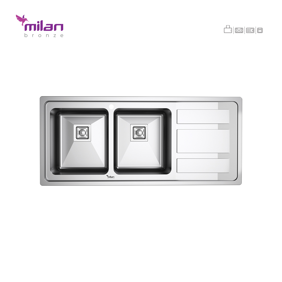 سینک ظرفشویی توکار 9010 میلان برنز