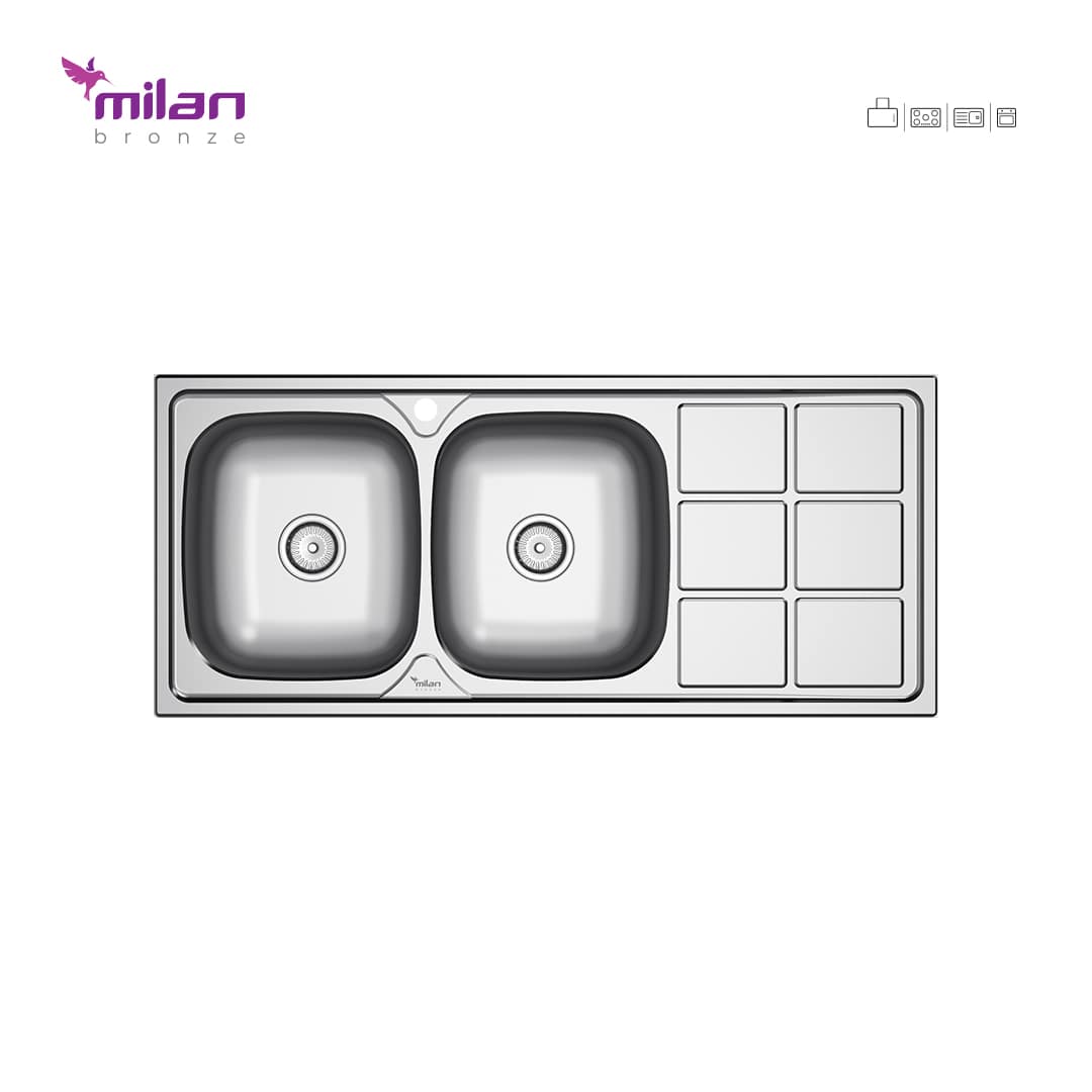 سینک ظرفشویی توکار 7012 میلان برنز