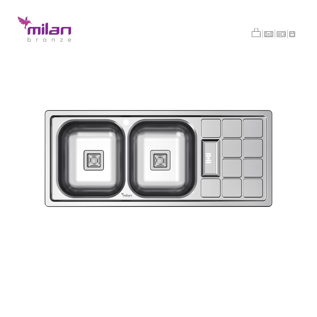 سینک ظرفشویی توکار 1010 میلان برنز