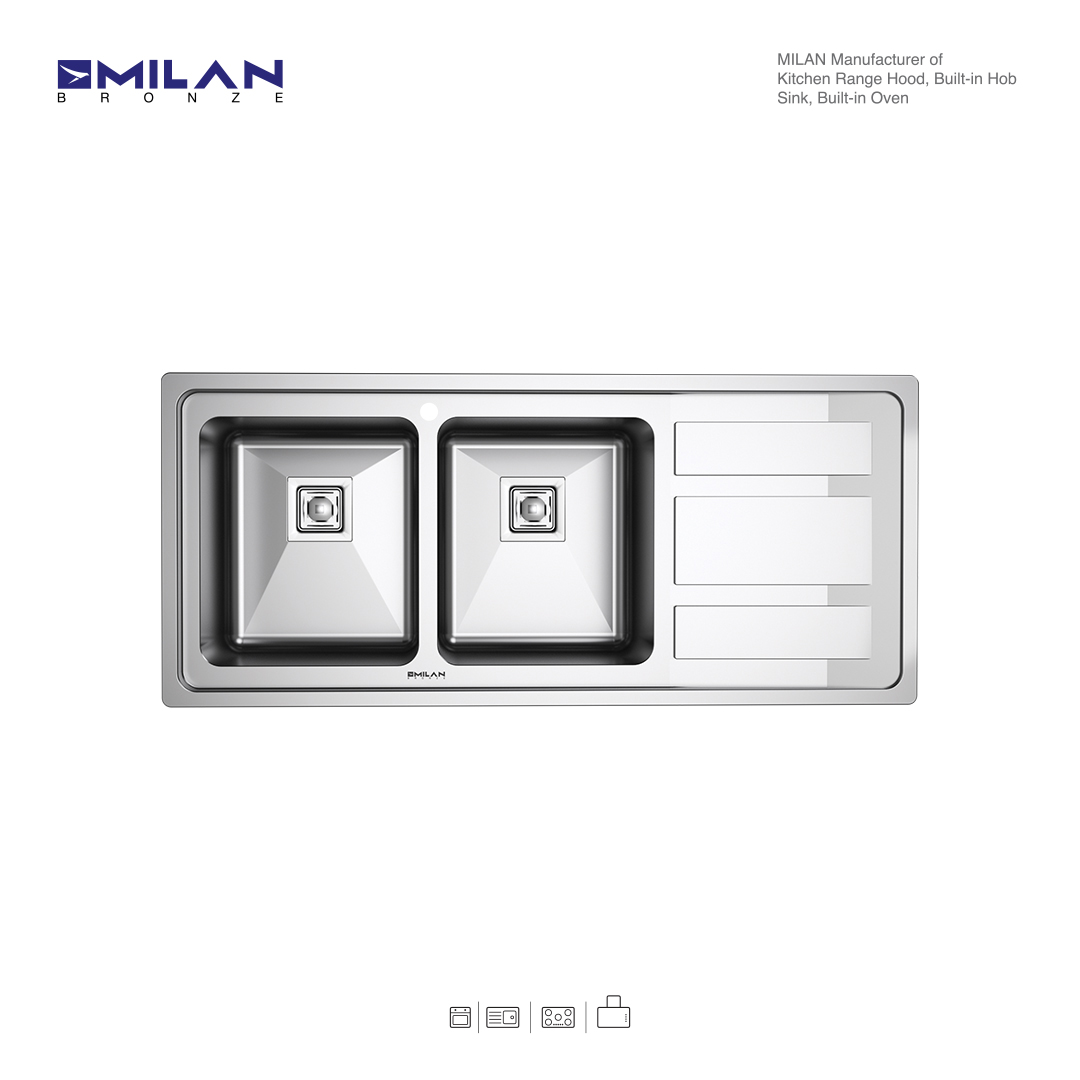 سینک استیل توکار میلان برنز مدل 9010