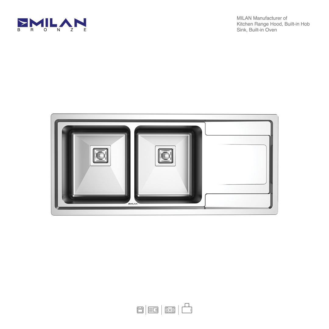 سینک استیل توکار میلان برنز مدل 8012