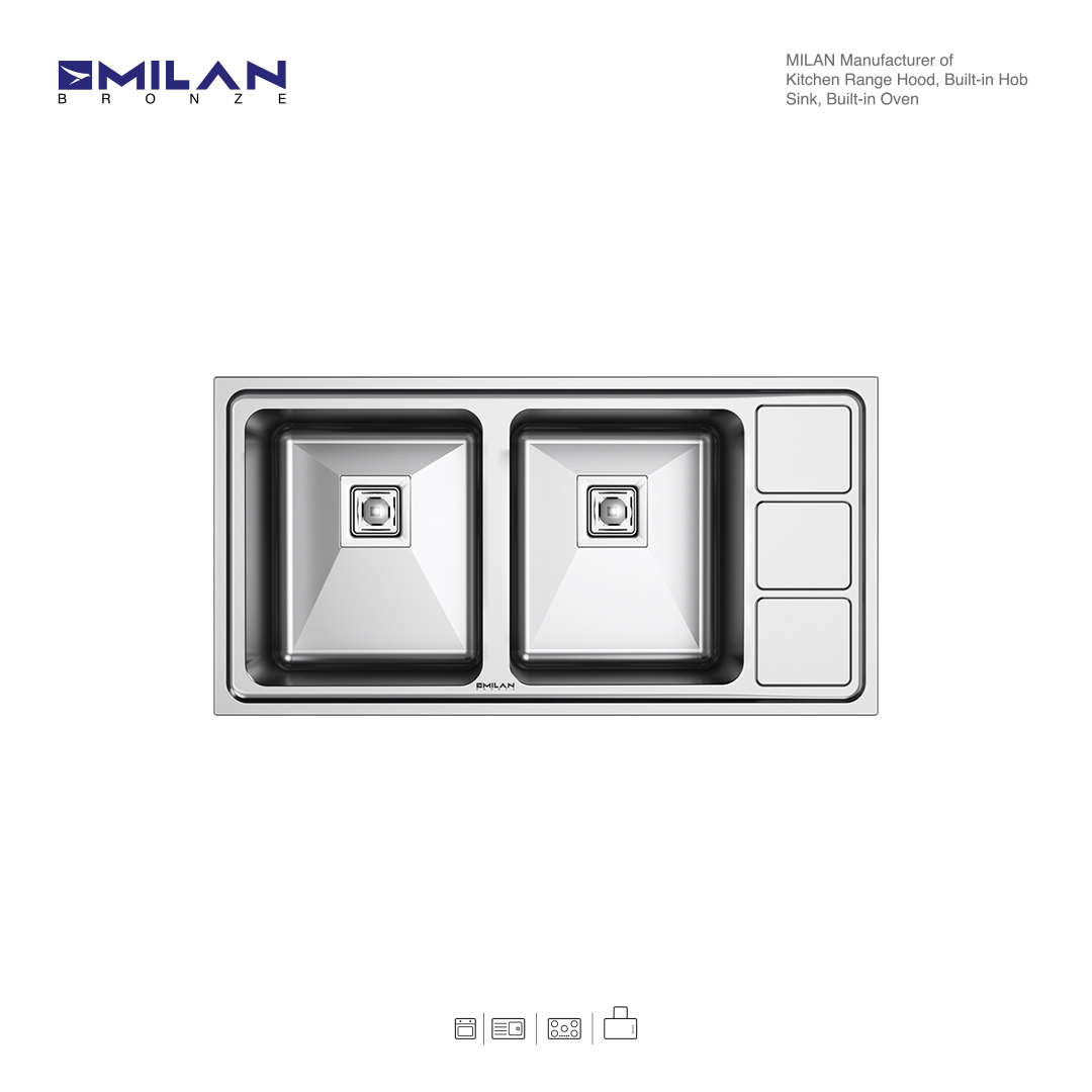 سینک استیل توکار میلان برنز مدل9020